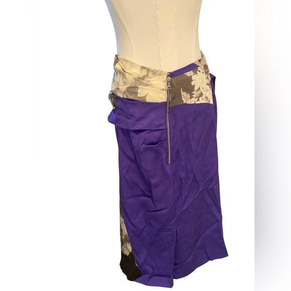 Dries Van Noten Metallic and Purple Silk Skirt - Picture 3 of 6